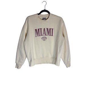 KITH Miami Sweatshirt – Cream / Maroon Embroidery-sz Medium
